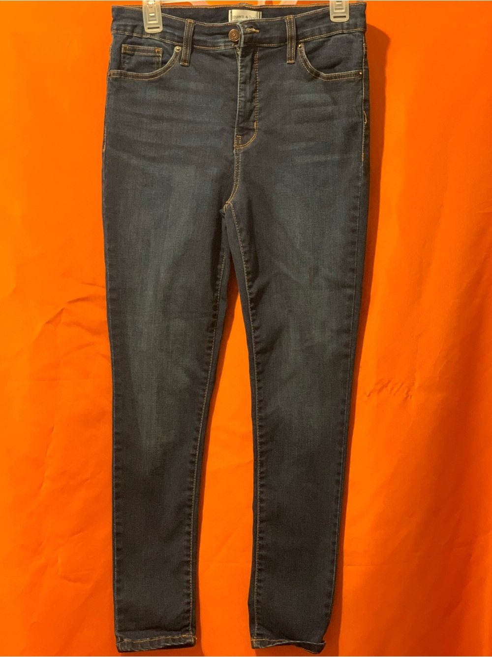 Crown & Ivy Women's Dark Blue High Rise Skinny Jeans